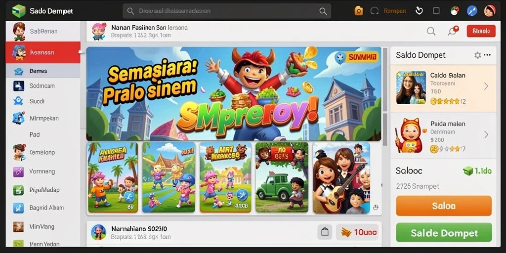 Screenshot menunjukkan antarmuka permainan yang menarik.