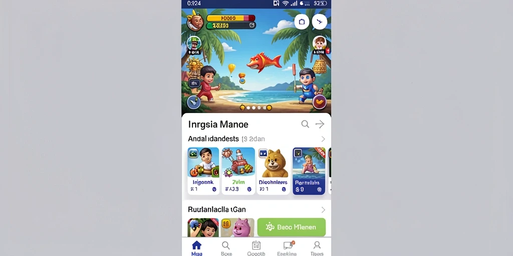 Tangkapan layar menampilkan tema slot yang menarik dengan desain grafis yang memukau.
